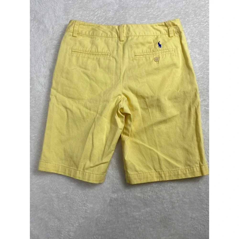 Polo Ralph Lauren Boys Size 12 Yellow Oxford Long‎ Shorts Chino Casual Preppy
